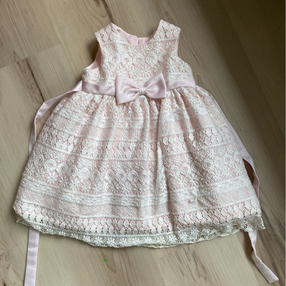 Elegant Pink Lace Kids Dress